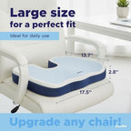 COOL GEL Memory Foam Seat Cushion, Gel Cooling Memory Foam, Office Chair Cushion for Tailbone, Sciatica & Back Pain Relief - Ergonomic U-Shaped with Non-Slip Base and Washable Cover - Image 3
