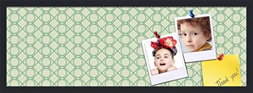 PinPix 36x12 inch Cork Bulletin Board. This Decorative Framed Pin Board Comes with Diamond Pattern in Green Design and Satin Black. Ideal for Home, Office Decor or School (PinPix-586) by PinPixBulletinBoards