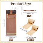 Refillable Hanging Notepad with Cutter and Pen for Wall Vintage Clipboard Memo Board Kraft Paper Roll Wooden Note Paper Dispenser Mounted Paper Holder for to-do List Home Office(Burlywood) - Image 2