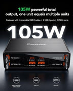 8-in-1 Retractable Charging Station for Multiple Devices, USB-C GaN Hub - Image 4
