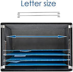 PRANDOM File Organizer Box - Set of 4 Collapsible Decorative Linen Filing Storage Hanging File Folders with Lids Office Cabinet Letter Size Black (14x9.3x10.8 inch) - Image 5