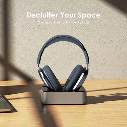 Headphone Charging Station for AirPods Max 1 & 2 - Magnetic Charger Dock with Lightning & USB-C Connectors, LED Indicator, Easy Drop-in Charging (Upgraded Titanium) - Image 7