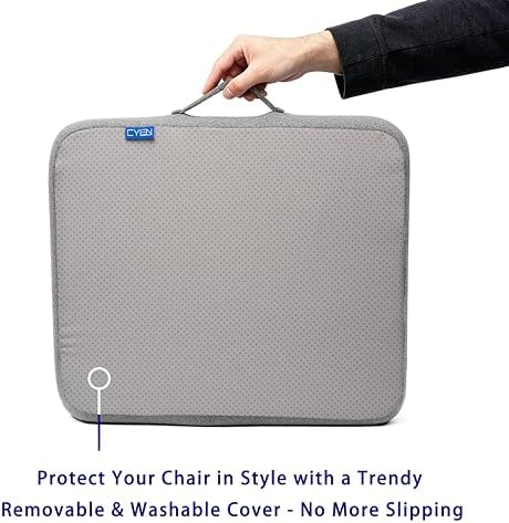 CYLEN Ifoam Memory Foam Layer Wheelchair Cushion - Seat Cushion for Wheelchair-Office Chair, Kitchen Chair-Pressure Sore and Tailbone Pain Relief-High Dense Polyfoam Base (Grey, 18×16×3 inch) - Image 4