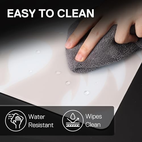 Redragon PG1M Glass Mouse Pad - Ultra-Smooth Precision Surface with Non-Slip Base, Easy to Clean, Hard Mousepad for Gaming - 13 x 13 x 0.15 inches, White - Image 5