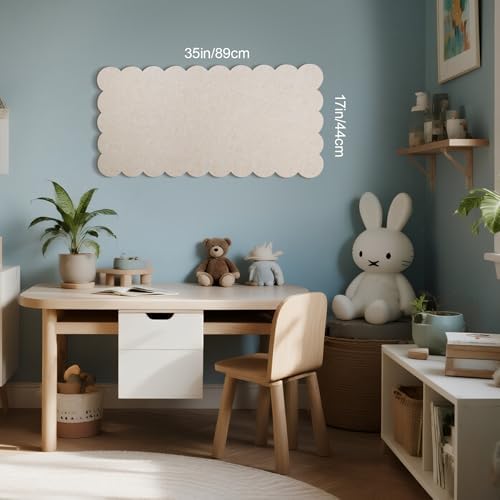 Scalloped Bulletin Board 35x18 inches, Decorative Felt Pin Board for Wall - Image 3