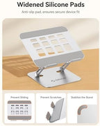 ORICO Ergonomic Laptop Stand for Desk, Height Adjustable Riser, ST11-Silver - Image 5