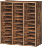 HOOBRO Literature Organizer, 36Compartments Wooden Mail Organizer, Countertop Literature Sorter with Adjustable Shelves for Home, Office, School, Student Mailbox for Classroom, Rustic Brown FG123WF01 by HOOBRO
