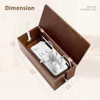 Large Wooden Cable Management Box, Power Strip Cord Organizer Box - Image 2