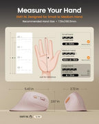 ProtoArc EM11 NL Wireless Ergonomic Vertical Mouse, Rechargeable, Pink - Image 2