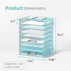 9-Tier Paper Organizer for Desk, Letter Tray with Handles, Blue, 2 Pack - Image 3