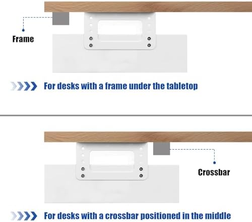 Under Desk Drawer Storage with Lock, Metal Undermount Table Drawer, Ball Bearing Slides Out Tray Organizer for Paper, Pencil, and Laptop 17.3"x11.8"x5.4", White with Adjustable Brackets - Image 3
