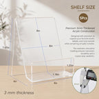 Large Acrylic Book Stand for Display - 5 Pack Heavy Duty Clear Easel Holder for Textbooks, Cookbooks & Art - 8 * 8 * 4" Sturdy Tabletop Stand for Heavy Books, Vinyl Records & Wedding Guest Books - Image 2