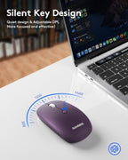 Foldable Keyboard and Mouse, Samsers Folding Bluetooth Keyboard Combo, 2.4G + BT5.0 x 2, Full-Size Portable Travel Keyboard & Rechargeable Wireless Mouse for Windows Android iOS Mac OS, Misty Purple - Image 4