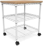Safco Deskside Printer Stand, Printer Table for Home Office, Mobile Rolling Cart with Adjustable Shelves, White by SafcoProducts