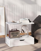 IBUYKE 2 Tier Desktop Printer Stand with Storage Drawer TLJ015W - Image 7