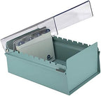 Acrimet 4 x 6 Card File Holder Organizer Box Metal Base Heavy Duty (AZ Index Cards and Divider Included) (Green Color with Clear Crystal Plastic Lid Cover) - Image 6