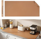 1.6mm Thick Leather 18x54 Inch Non-Slip Mat, Waterproof Countertop Protector, Kitchen Island Counter/Dinner Table Mat, Caramel Brown by Promattoo