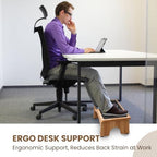 StrongTek Ergonomic Wooden Foot Stool Under Desk, 3 Angles, Non-Slip - Image 5