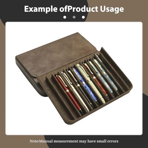 PU Leather Fountain Pen Case, 12-Slot Pen Storage Tray(gray) - Image 3