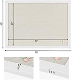 2-Pack Farmhouse Linen Cork Bulletin Board, White Frame 30" x 20" Corkboard, Office Board for Wall Decor, Wall Mounted Pin Board Picture Board with 40 Pushpins for School, Home & Office - Image 6