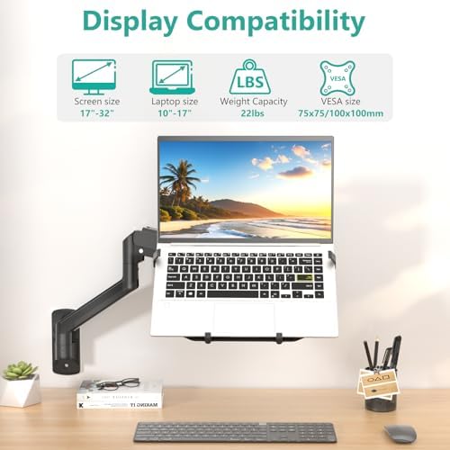 WALI Laptop Wall Mount for 17" Notebook and Up to 32" Screen - Image 2
