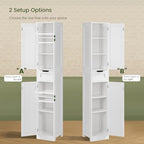 Iwell 66.9" Tall Bathroom Storage Cabinet with 2 Doors & 1 Drawer - Image 5