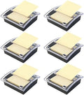 6 Pcs Pop Up Note Dispenser Black Base Transparent Top Posted Holder Container Sticky Note Holder Dispenser for 3 x 3 Inch Sticky Home Office School by Patscorai