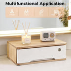 Desktop Storage Box,Desk Organizer Drawers,Desktop Organizer,Office Supplies Drawer Organization with Lockable Drawer for Office,School Supplies,1Tiers,Original Wood Color, White - Image 6
