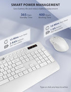 Wireless Keyboard and Mouse Combo - Full-Sized, Ergonomic Wrist Rest - Image 5