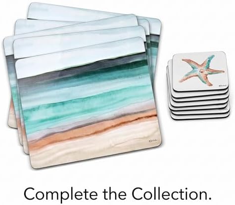 Pimpernel Coastal Shore Placemats, Set of 4 – (15.7" x 11.7") Cork-Backed Board with Lacquer Finish, Heat & Stain Resistant Surface Protectors for Dining Room, Kitchen & Beach-Inspired Décor - Image 7
