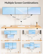 MOUNTUP Triple Monitor Stand Mount - 3 Monitors Desk Mount for Computer Screens Up to 27 inch, Triple Monitor Arm, Heavy Duty Monitors Stand, Each Arm Holds 4.4-19.8 lbs, White - Image 5