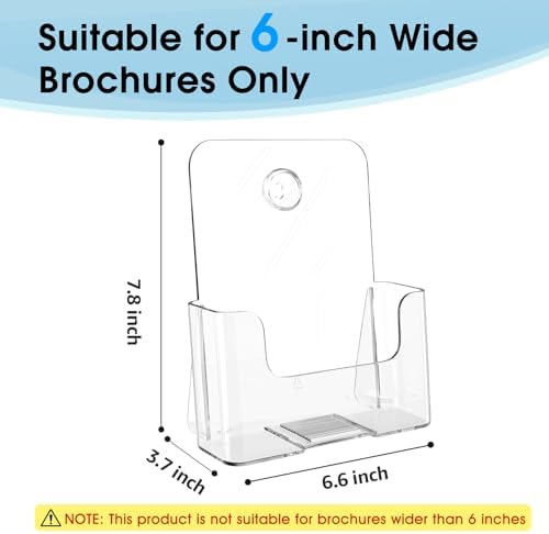 MaxGear Acrylic Brochure Holder 6x8 Inch, Clear Pamphlet Holder 6 Pack - Image 2