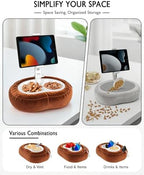 Miledi Tablet Pillow Stand for Bed with Detachable Snack Bowl, Terracotta - Image 3