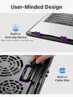 Kootek Laptop Cooling Pad Cooler Stand with 5 Quiet Fans for 12"-17" Laptop - Image 5