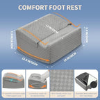 Under Desk Footrest with Rocking Base & Warming Cover, Gray Check - Image 4