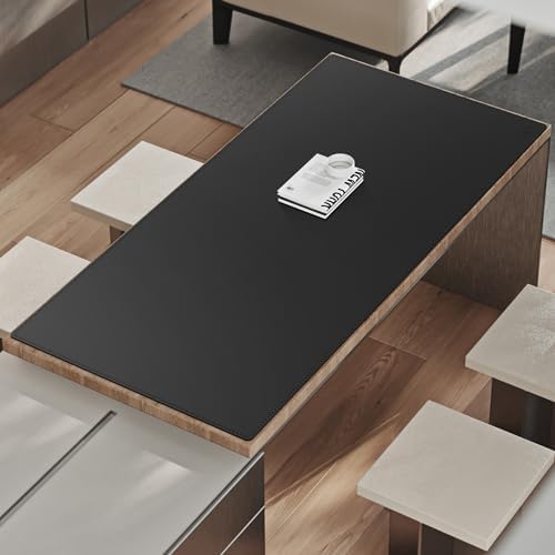 Cacoy 63" x 31.5" Extra Large Leather Desk Mat, Office Desk Pad Blotter, Oversized Mouse Pad for Home & Work, Waterproof Computer Desk Protector, Huge Gaming Desktop Mat for Keyboard & Mouse (Black) - Image 4