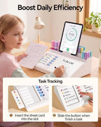 Desk Organizer Dry Erase Desktop Whiteboard with Storage, to Do List Board - Image 3