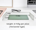 A3 Metal Letter Tray, 2pcs/4pcs/6pcs, Stackable Paper Tray, Metal Mesh Desktop Organizer, File Document Storage Rack for Home, Office, School, Black/White, Horizontal/Vertical (6, Horizontal,White) - Image 2