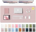YSAGi Leather Desk Pad Protector, Office Desk Mat, Large Mouse Pad, Non-Slip PU Leather Desk Blotter, Laptop Desk Pad, Waterproof Desk Writing Pad for Office and Home (Grayish Lavender,55" x 24") by YSAGi