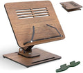 Vigo Wood 360° Rotating Book Stand, Tilt and Height Adjustable Laptop and Cookbook Holder, Foldable Reading Desk (Walnut) by VigoWood