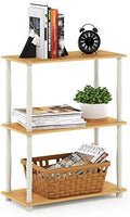 Furinno Turn-N-Tube 3-Tier Compact Multipurpose Shelf Display Rack with Classic Tube, Beech/White by Furinno-FitsYourSpaceFitsYourBudget