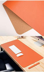 Ruby Lil Natural Cork & Leather Office Desk Mat, Dual Use Desk Matt for Desktop,Ultra Thin Waterproof PU Leather Mouse Pad,Working for Home Accessories,Orange,31"x 16" - Image 2