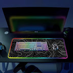 RGB Gaming Mouse Pad, Large Mouse pad with Led Light, Black Lines Non-Slip Rubber Base Big Mouse Mat for Gamer, 31.5 X 11.8 Inch - Image 6