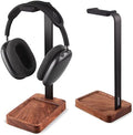 Walnut Wood & Aluminum Headset Holder, Desktop Headphone Stand, Universal headphone holder for most music gaming headsets - Black Walnut by PHERKORM