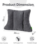 Lumbar Support Pillow 3 Section Back Pillow Office Chair for Back Support Comfortable Lumbar Cushion for Car Seat Pain Relief Sofa Rest (Dark Grey) - Image 2