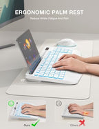 SABLUTE Wireless Keyboard with 7 Colored Backlit, Wrist Rest, 2.4G Lag-Free - Image 3
