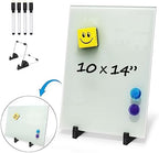 Magnetic Small Glass Whiteboard Desktop, ZHIDIAN 14x10 Portable Tempered Glass Dry Erase Board Panel with Adjustable Stand for Desk, Tabletop Glass Writing Board Easel for Office Home - Image 2