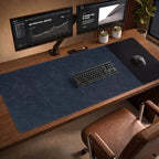 HAUTOCO Cork Desk Mat 48''x19.7'', Distressed PU Leather & Cloth Desk Pad by HAUTOCO