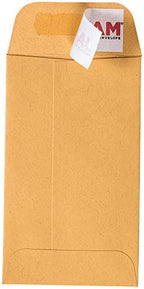JAM PAPER #3 Coin Business Commercial Envelopes with Peel and Seal Closure - 2 1/2 x 4 1/4 - Brown Kraft Manila - Bulk 500/Carton - Image 3