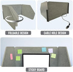 29.1" x 22.8" x 1.2" U-Shaped Desk Divider Partition, No Drill Freestanding Sound Absorbing Privacy Panel, Noise Reducing Cubicle Screen for Office Home & Classroom (Abalone) - Image 5